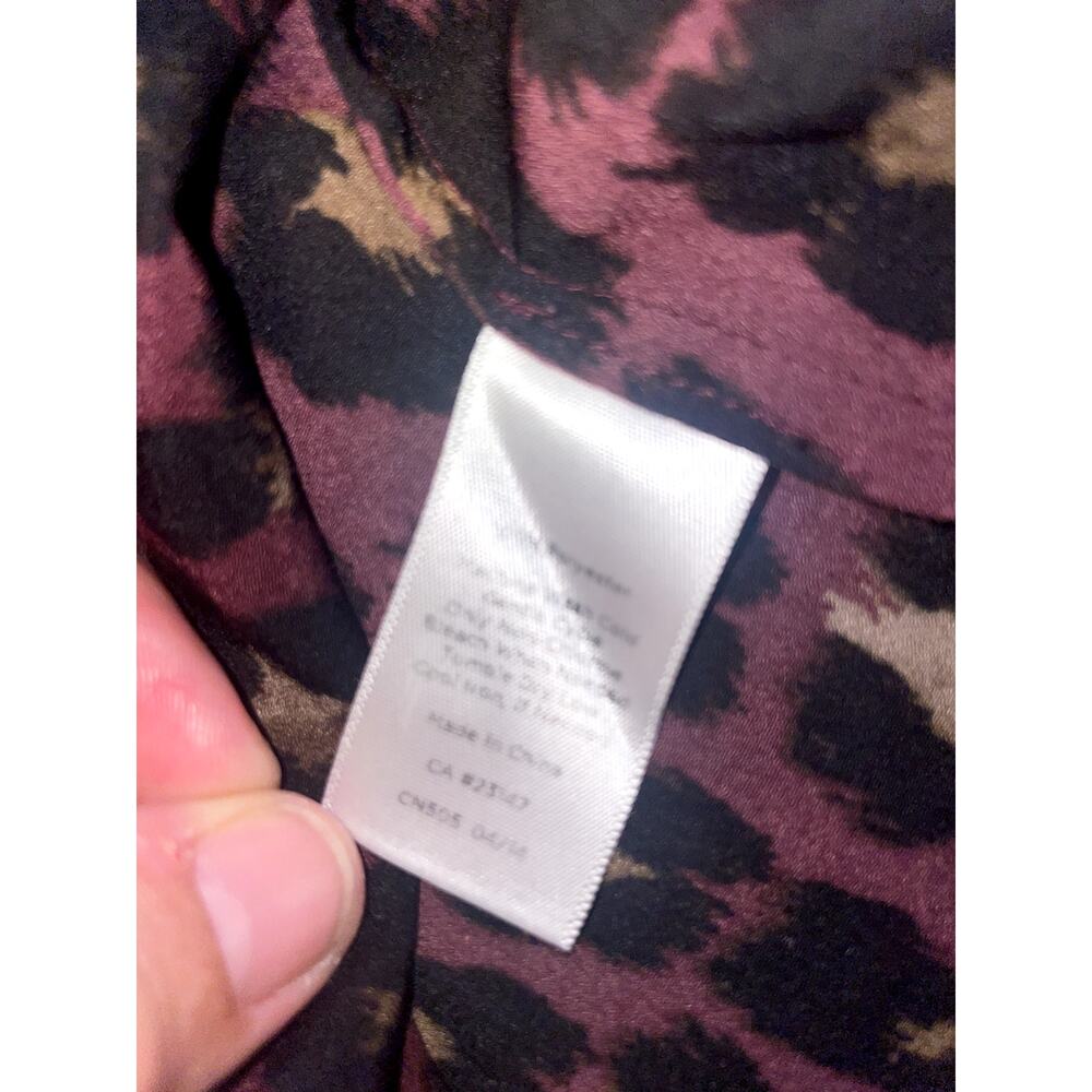 Talbots Leopard Print Button Down Blouse Size M - image 4